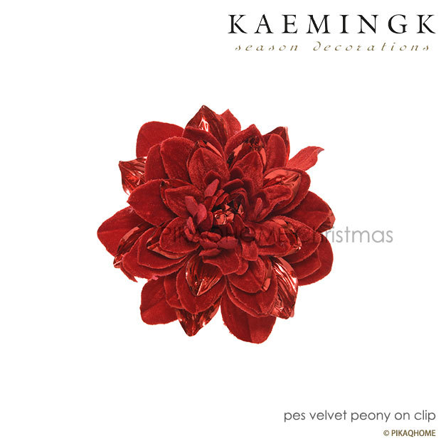  Christmas tree decoration attaching ornament KAEMINGK retro clip decoration attaching ornament .. flower motif red 14cm 1 piece insertion [629228]