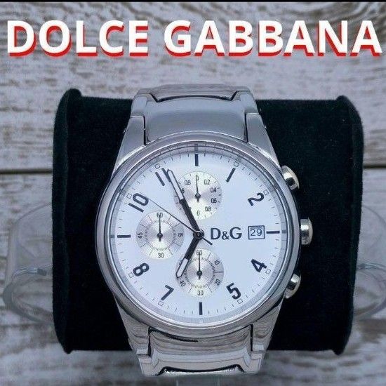 動作品 DOLCE&GABBANA 腕時計 ドルガバ ホワイト D&G TIME 白 定価11万