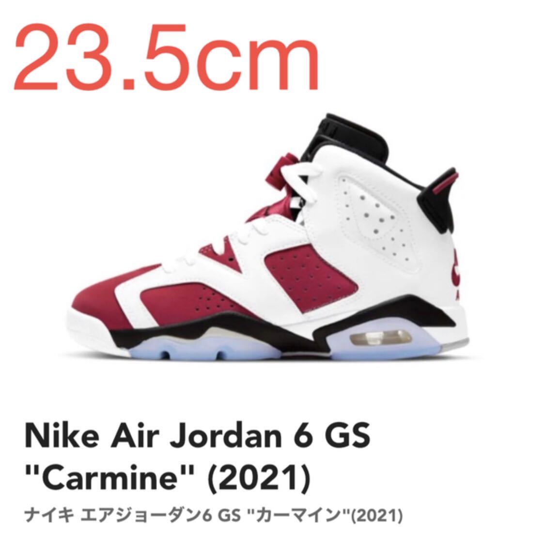 Nike Air Jordan 6 GS Carmine (2021) ナイキ エアジョーダン6 GS カーマイン 384665-106 23.5cm US5Y 新品 未使用
