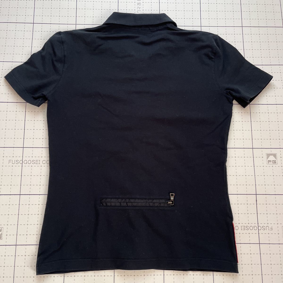 ミ2310-433 プラダ　PRADA ジップアップシャツ　レディース　Mサイズ　黒　ブラック　エリ　カラー_画像10