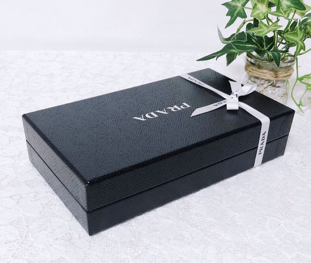 プラダ「PRADA」長財布用空箱 (2982) 正規品 付属品 ネイビー 21.5×12×5cm ホック長財布用 二つ折り長財布用 ラウンド長財布用_画像6