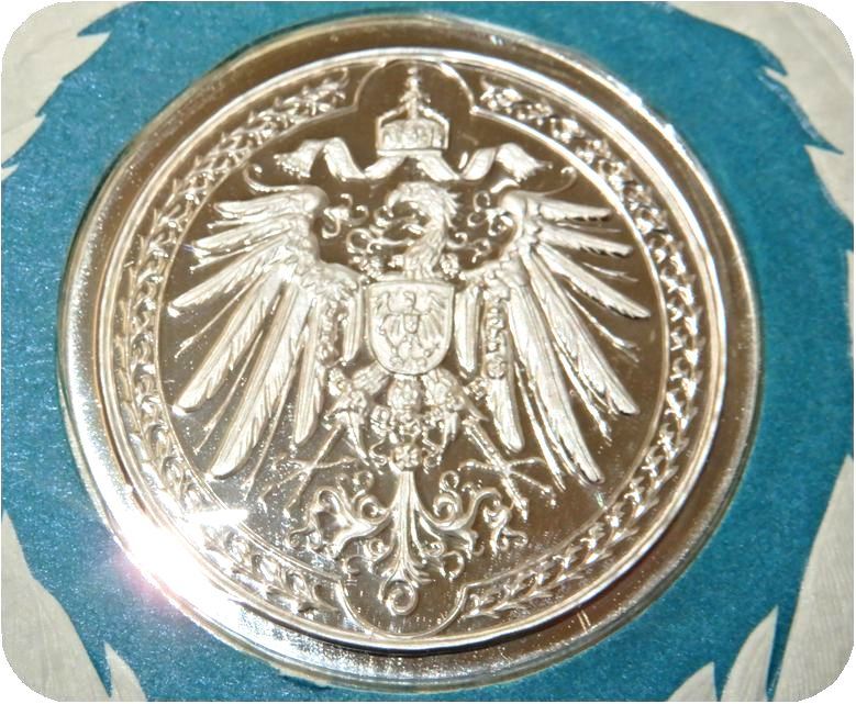 レア　限定品 1918年 第1次世界大戦 ドイツ帝国 皇帝ヴィルヘルム 印章 イーグル 鷲 純銀製 記念品 メダル コイン レリーフ 紋章 記章