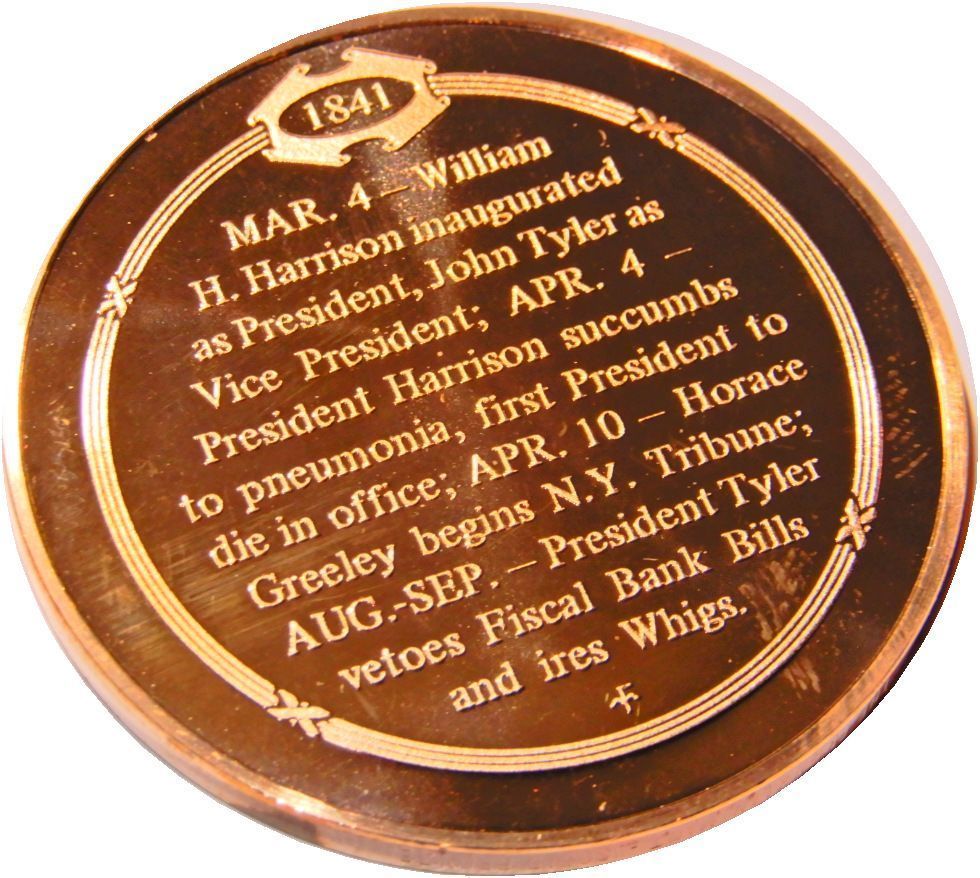レア 限定品 1841年 アメリカ オールドティピカヌー 連邦上院議員 民主共和党 ハリソン大統領 フランクリンミント 造幣局製 メダル コイン_画像3