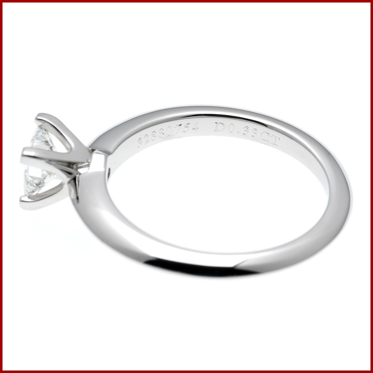 ティファニー スクエア プリンセスカット ダイヤモンド リング 指輪 Pt950 プラチナ 5.5号 0.33ct 美品 新品仕上げ済みの画像4