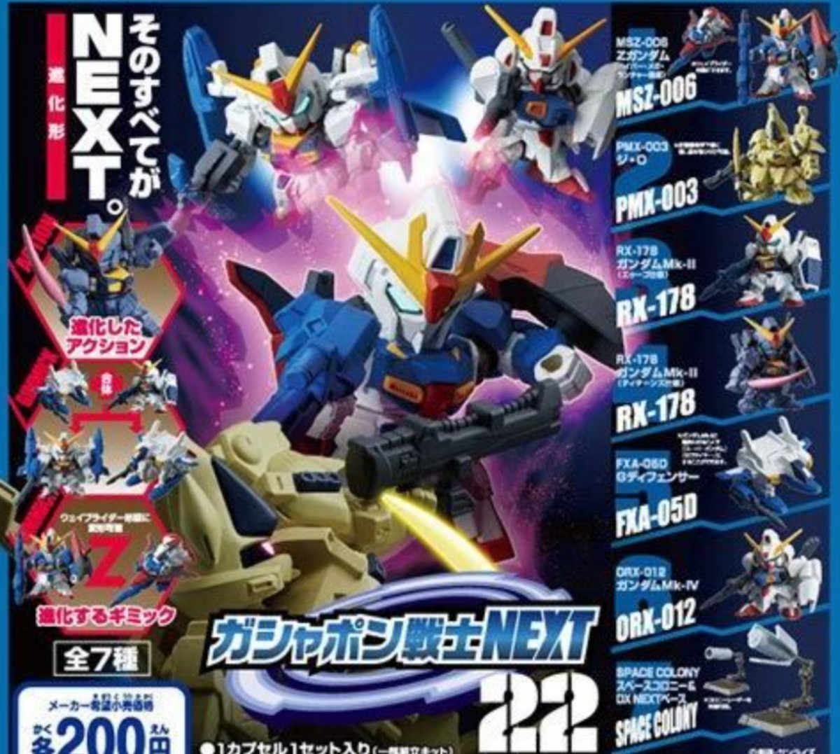 ガシャポン戦士NEXT 22 全７種セット Ｚガンダム ジ・Ｏ ガンダムMk-Ⅱ(エゥーゴ) Ｇディフェンサー ガンダムMk-Ⅱ(ティターンズ) Mk-Ⅳ 他_イメージ画像です