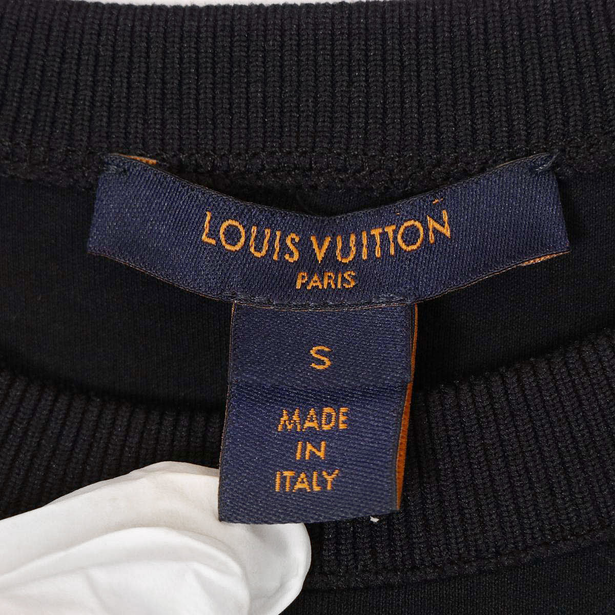 ルイヴィトン レザーパッチ クルーネック Tシャツ LV モノグラム レディース ブラック LOUIS VUITTON 中古 【アパレル・小物】_画像6