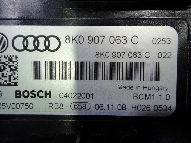 Audi A4 8K series B8 etc. body control module unit product number 8K0907063 C [2265]