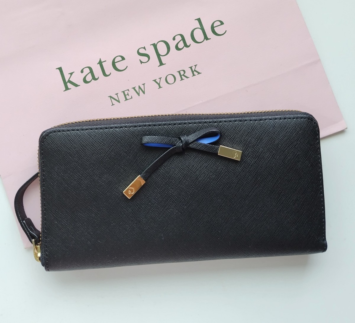 ケイトスペード 長財布 ラウンドジップ シンプル ブラック kate spade