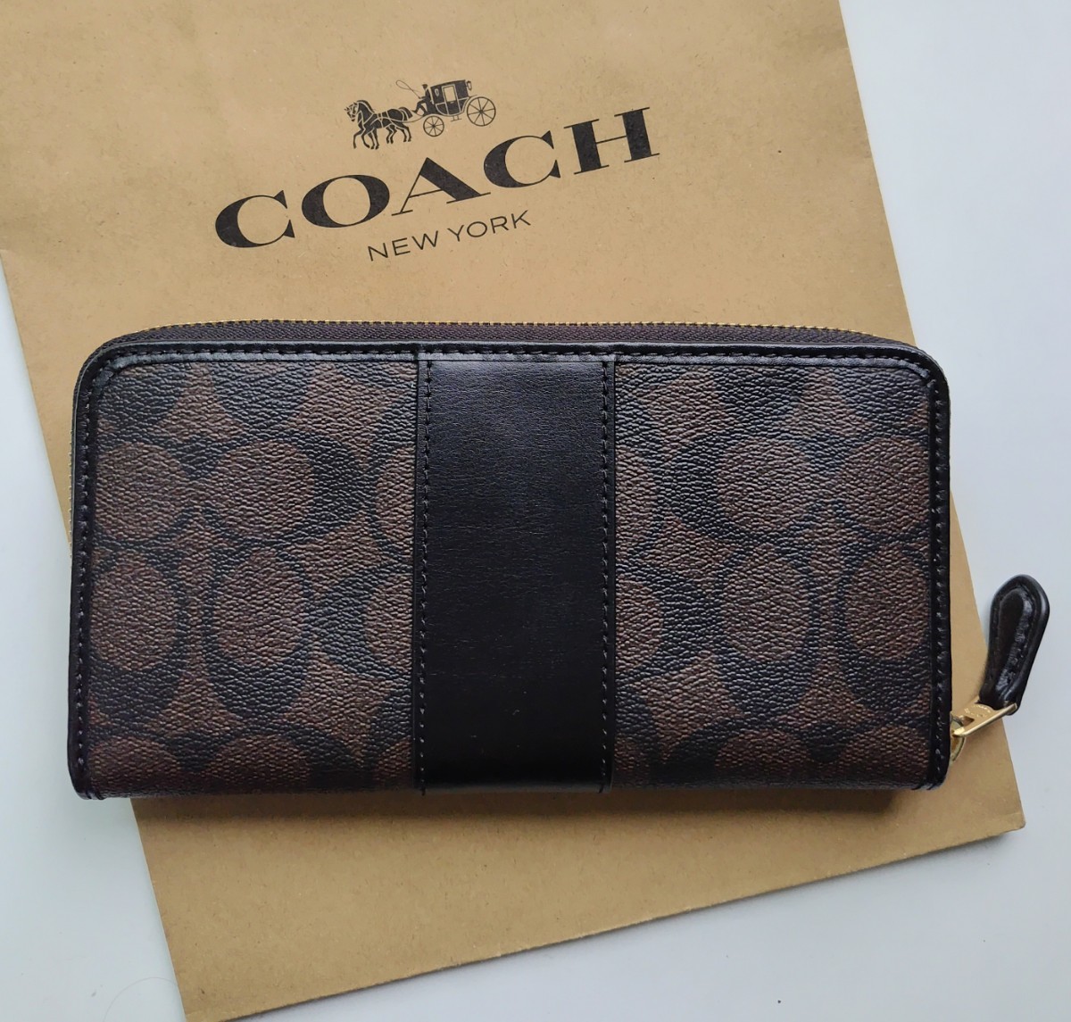 専門ショップ COACH 正規品 コーチ シグネチャー ブラック ブラウン 長