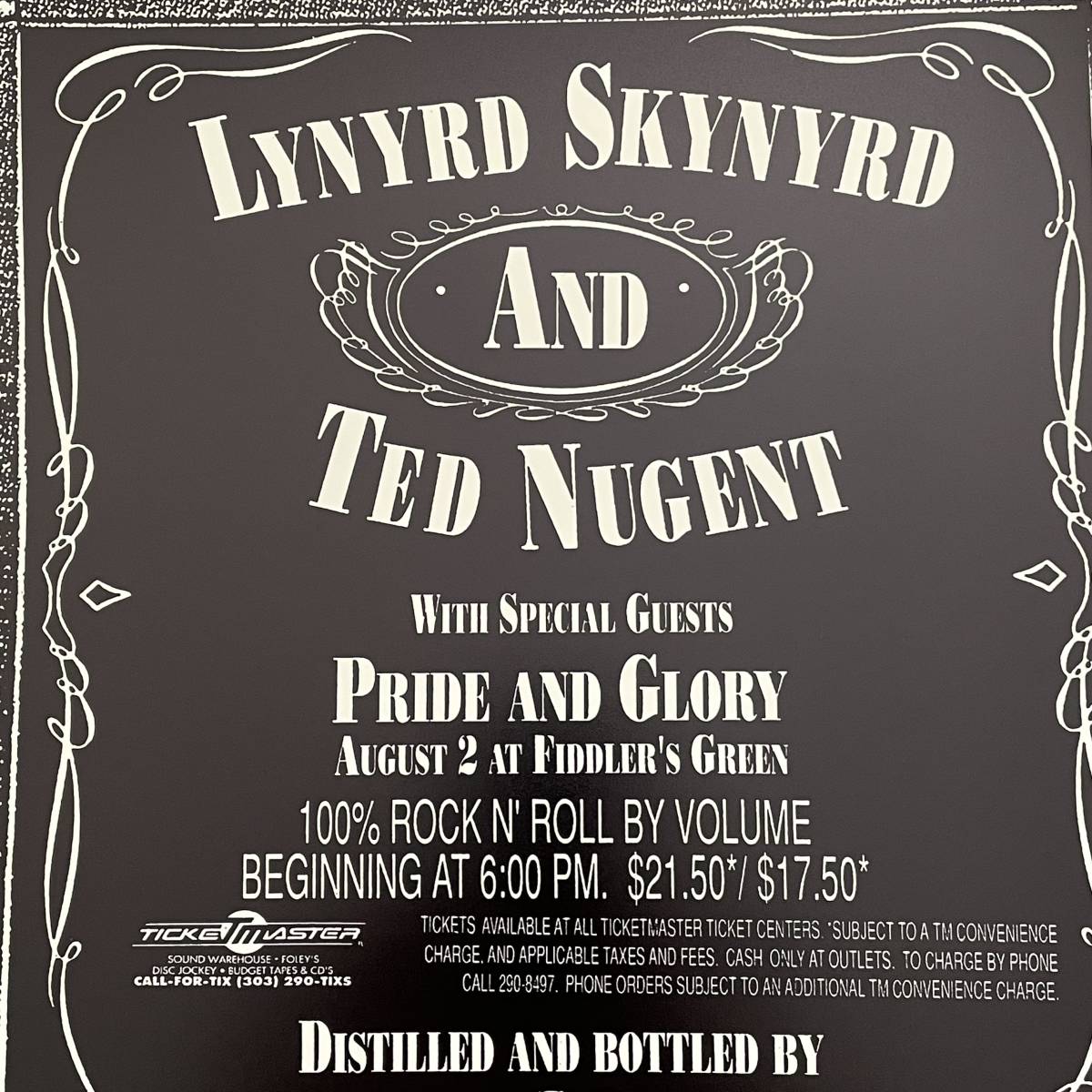  постер * Ray na-do* нож do/tedo* новый jento/ Pride &g грузовик 1994 год * Jack Daniel /JCM800/Lynyrd Skynyrd
