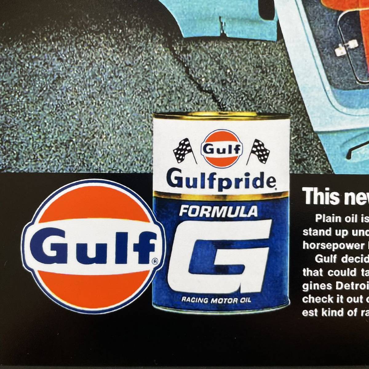 ポスター★フォード GT40 1968年 GULF OIL 広告ポスター★フォードvsフェラーリ/キャロル・シェルビー/トリノ/ムスタング/ルマン24_画像7