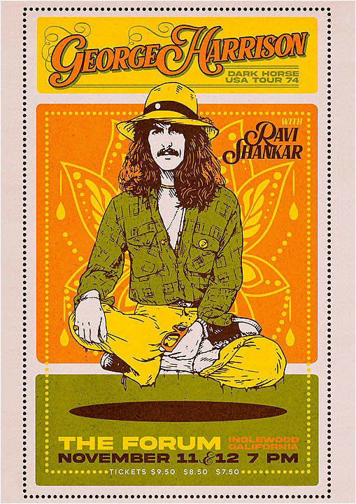 ポスター★ジョージ・ハリソン（George Harrison）1974年 アメリカツアー★ビートルズ/Beatles/Dark Horse_ポスターサイズ：42cm × 29.7cm