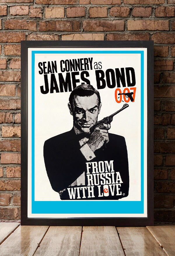 UK版ポスター『007 危機一発（ロシアより愛をこめて）』（From Russia with Love）1963年★ジェームズ・ボンド/ショーン・コネリー_額装イメージ（額は付属しません）