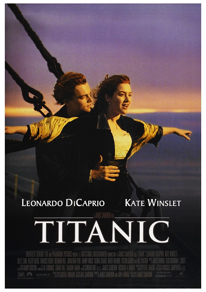 海外版ポスター『タイタニック』（Titanic）#1★レオナルド・ディカプリオ/ケイト・ウィンスレット/ジェームズ・キャメロン_ポスターサイズ：42cm × 29.7cm