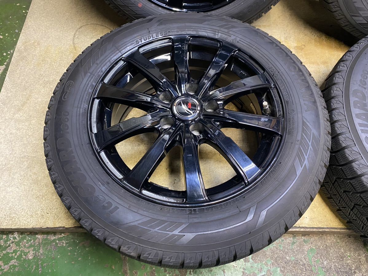 205/60R16（96Q）ヨコハマ ice GUARD iG60 スタッドレス 社外品 Fang 16インチ 16X6.5 +40 PCD 114.3/5H中古4本 バリ山 205/60/16_画像2