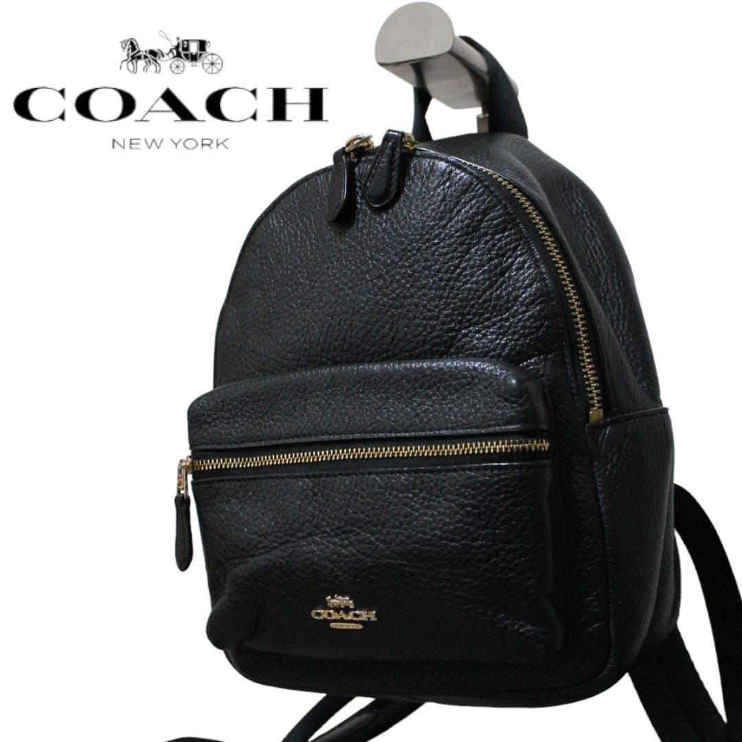 極美品 COACH コーチ リュック チャーリー ロゴ金具 ミニ バックパック