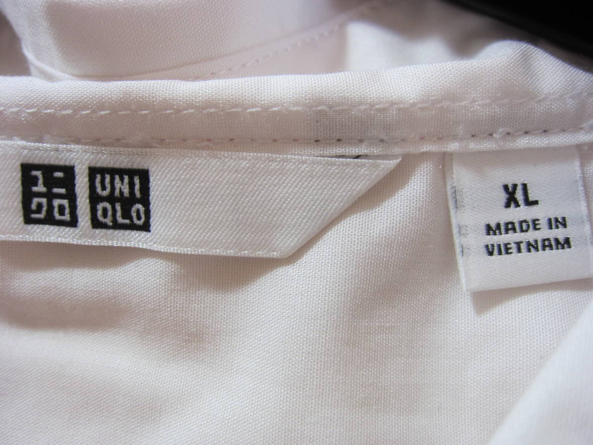 新品 特大 XL UNIQLO ユニクロ エクストラファイン コットンシャツ 長袖 ブラウス カットソー チュニック 大きいサイズ レディース タ98_画像5