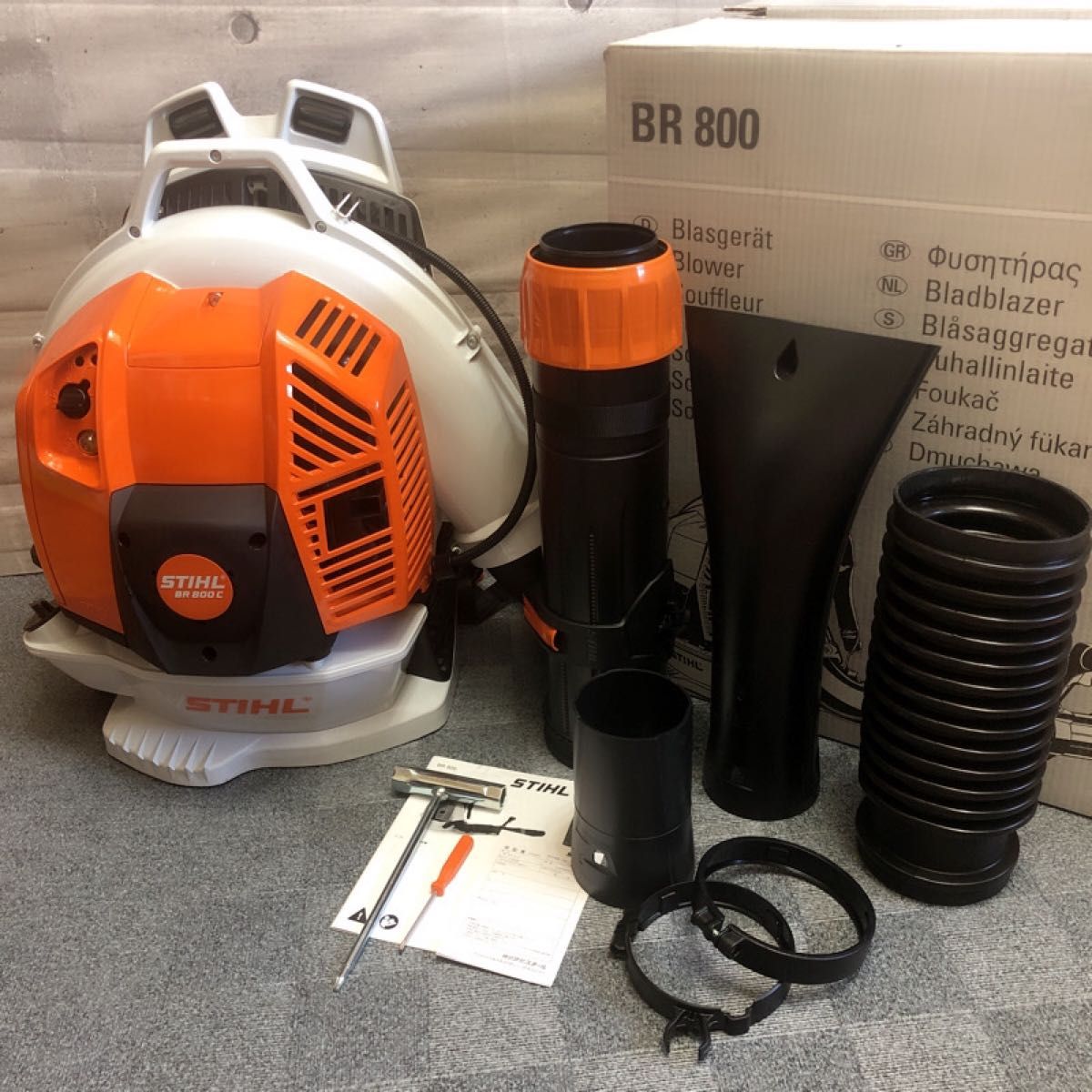 新品未使用 STIHL BR800C 背負い式エンジンブロワー ブロアー スチール STHIL オプション フラットノズル付き