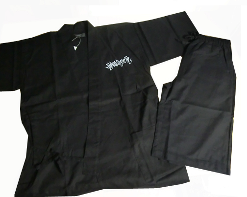 M size [ new goods ] flax . jinbei top and bottom black series men's 