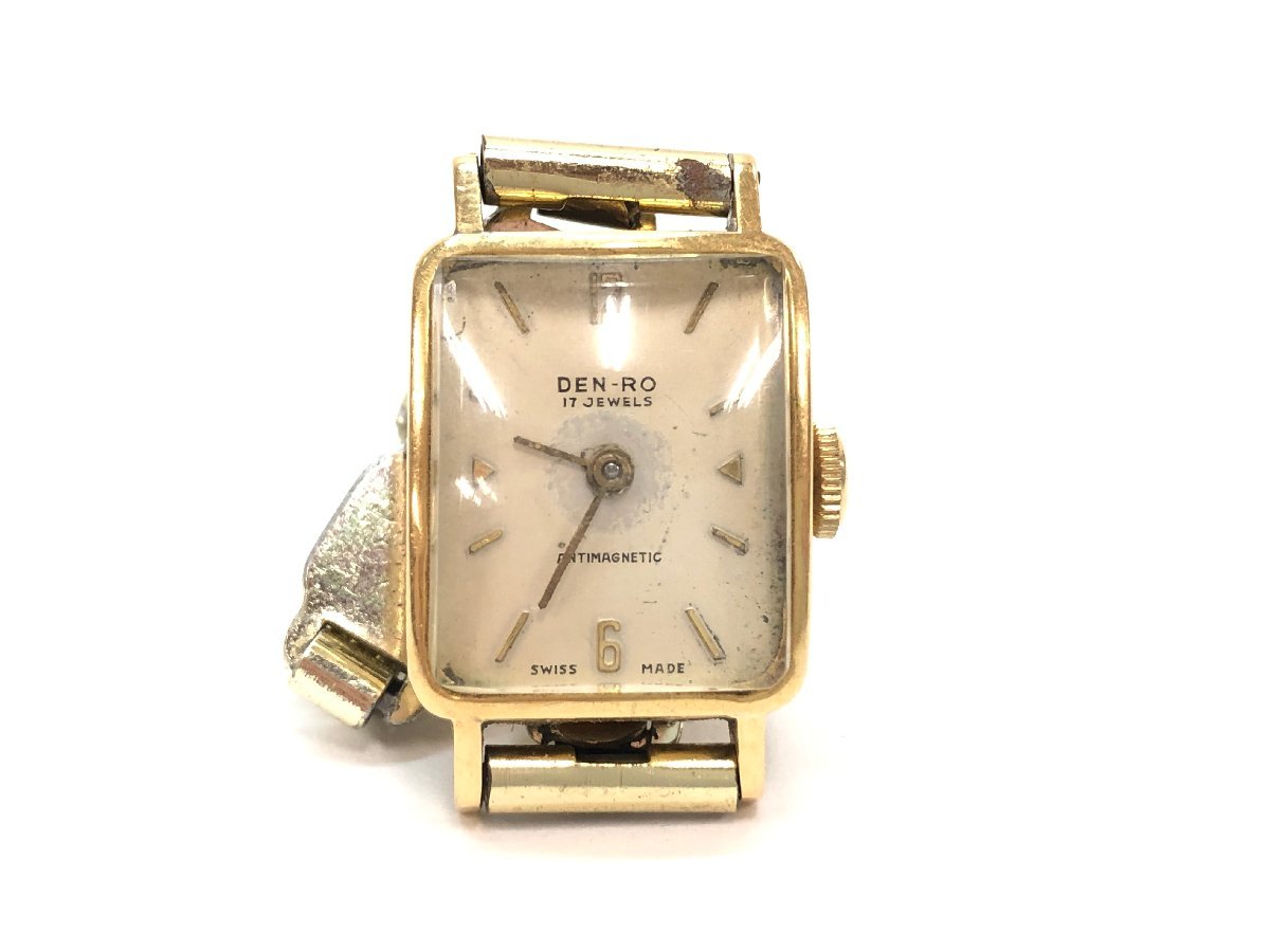DEN-RO デンロ スイス製 17石 手巻き 機械 レディース - レディース腕時計