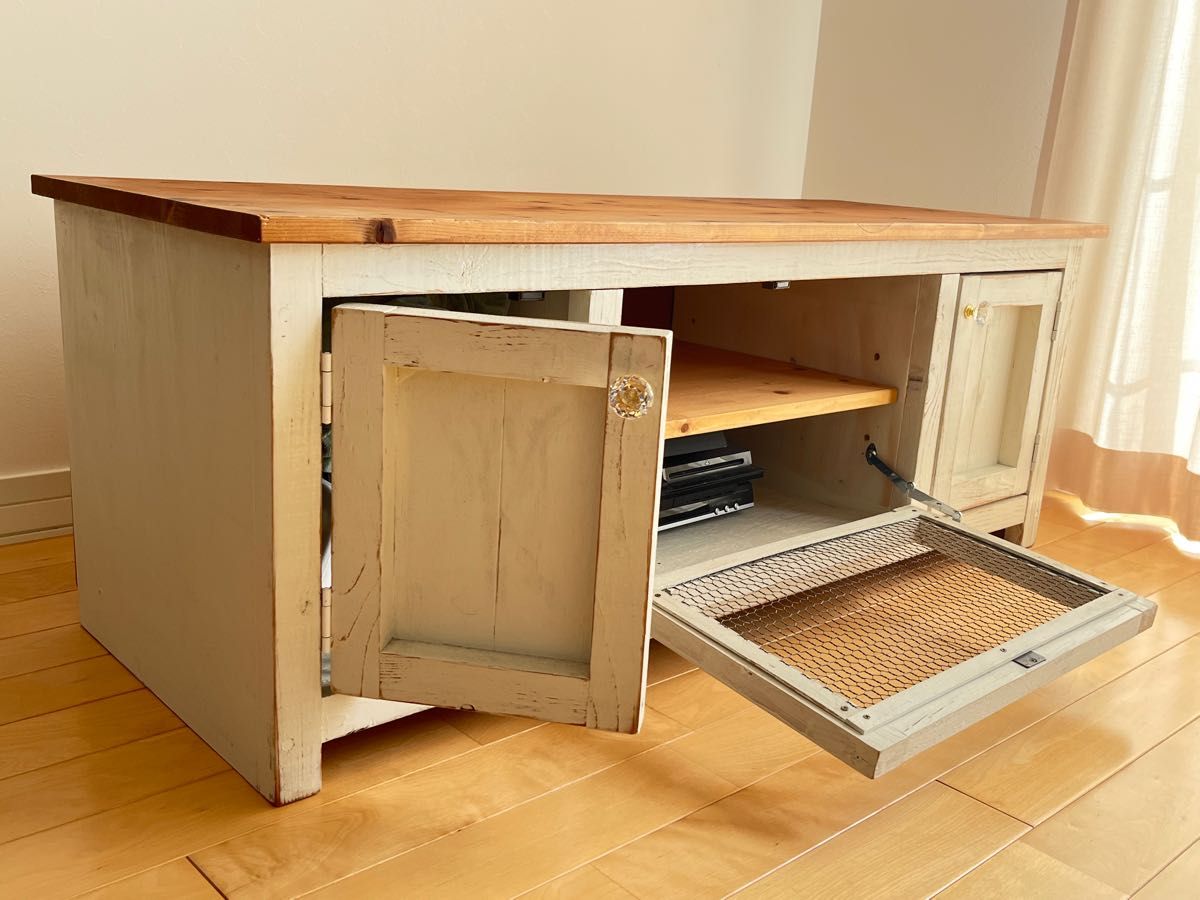 ローボード テレビ台 アンティーク ヴィンテージ 家具 手作り ハンドメイド DIY 北欧風 インターデコハウス  テレビボード