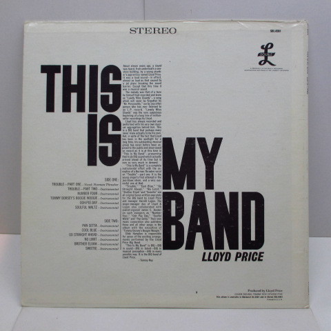 LLOYD PRICE-This Is My Band (US Orig.STEREO LP)_画像2