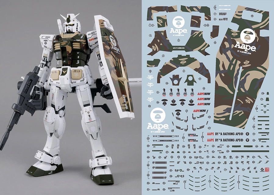 MG 1/100 RX-78-2 ガンダムVer.3.0 AAPE GUNDUM GRN-CAMO 用水転写式デカール_画像3