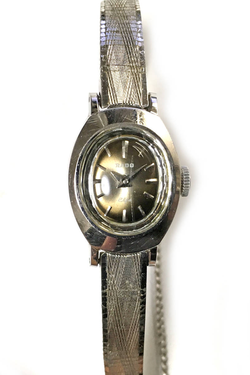 RADO ラドー elfe エルフ ブラウン文字盤 K14WG 手巻 中古 _画像1