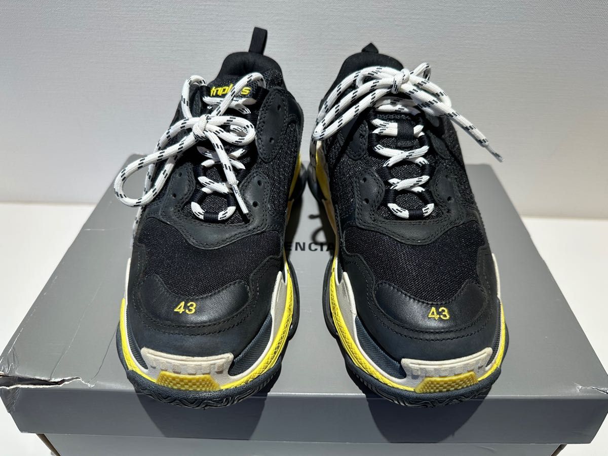 美品 BALENCIAGA Triple-S ブラック×イエロー 43｜PayPayフリマ