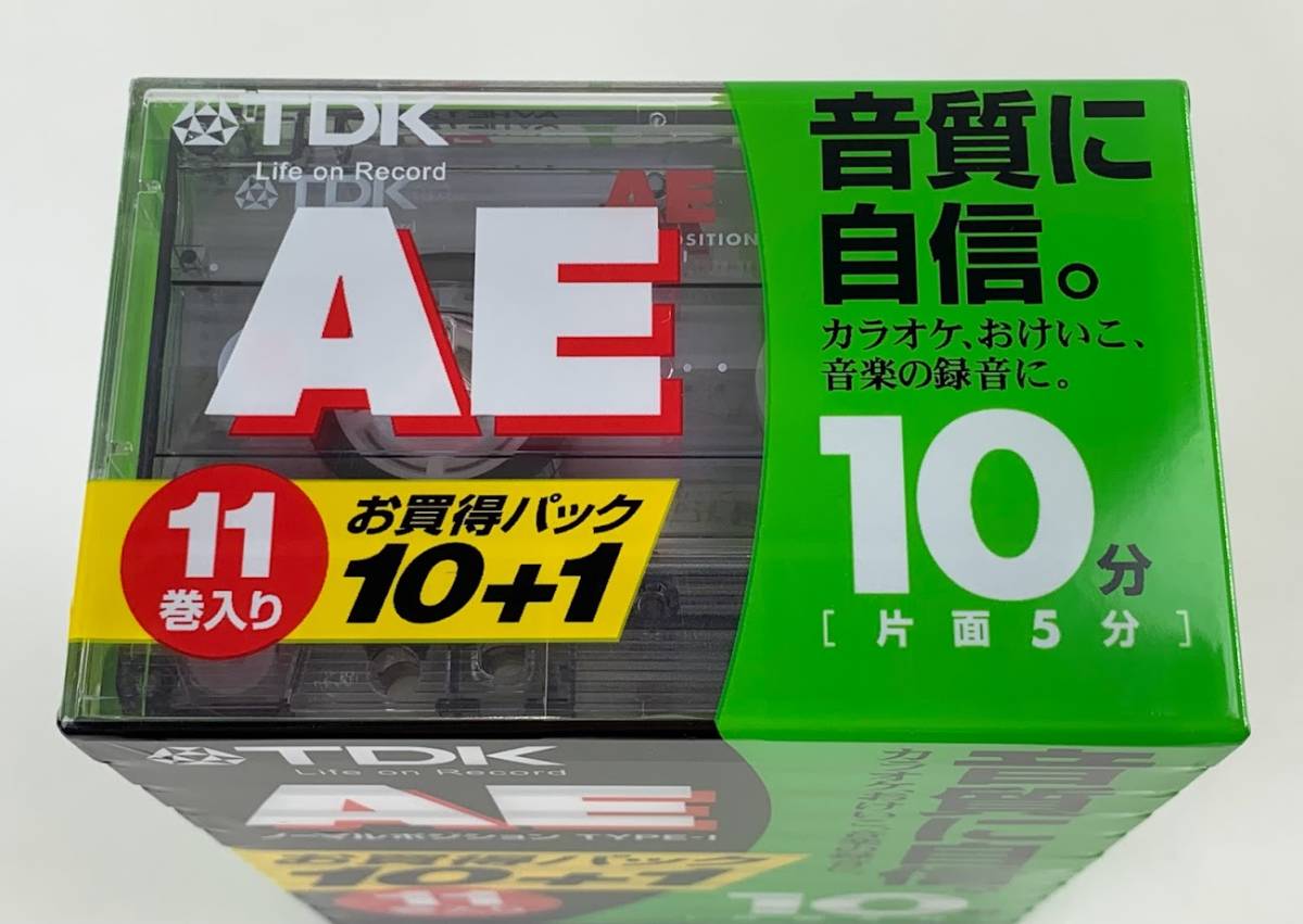 【未開封・未使用】F0237 カセットテープ 11巻 セット TDK AE-10X11G 10分 ノーマルポジション オーディオ 保管品_画像2