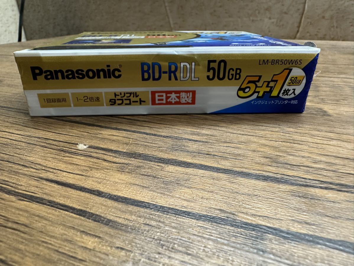 「C-425」未開封/未使用品　Panasonic BD-R DL 50GB 片面2層 5枚+1枚 LM-BR50W6S Blu-ray データ/録画/映像 地デジ/BS/CS/4K レーベル印刷_画像3