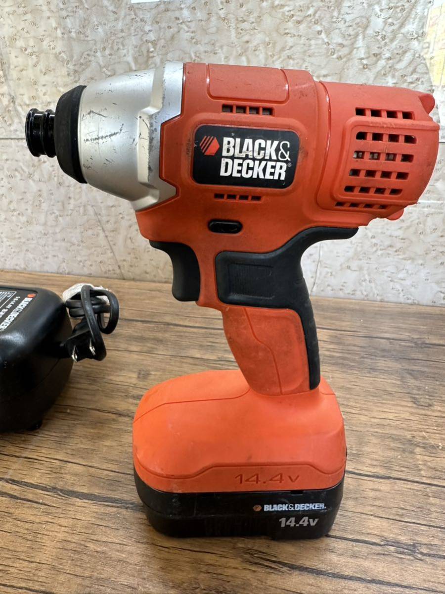 「A7_1」BLACK＆DECKER　コードレスインパクトドライバー　SX5140 1個バッテリー/充電器付　動作確認_画像3