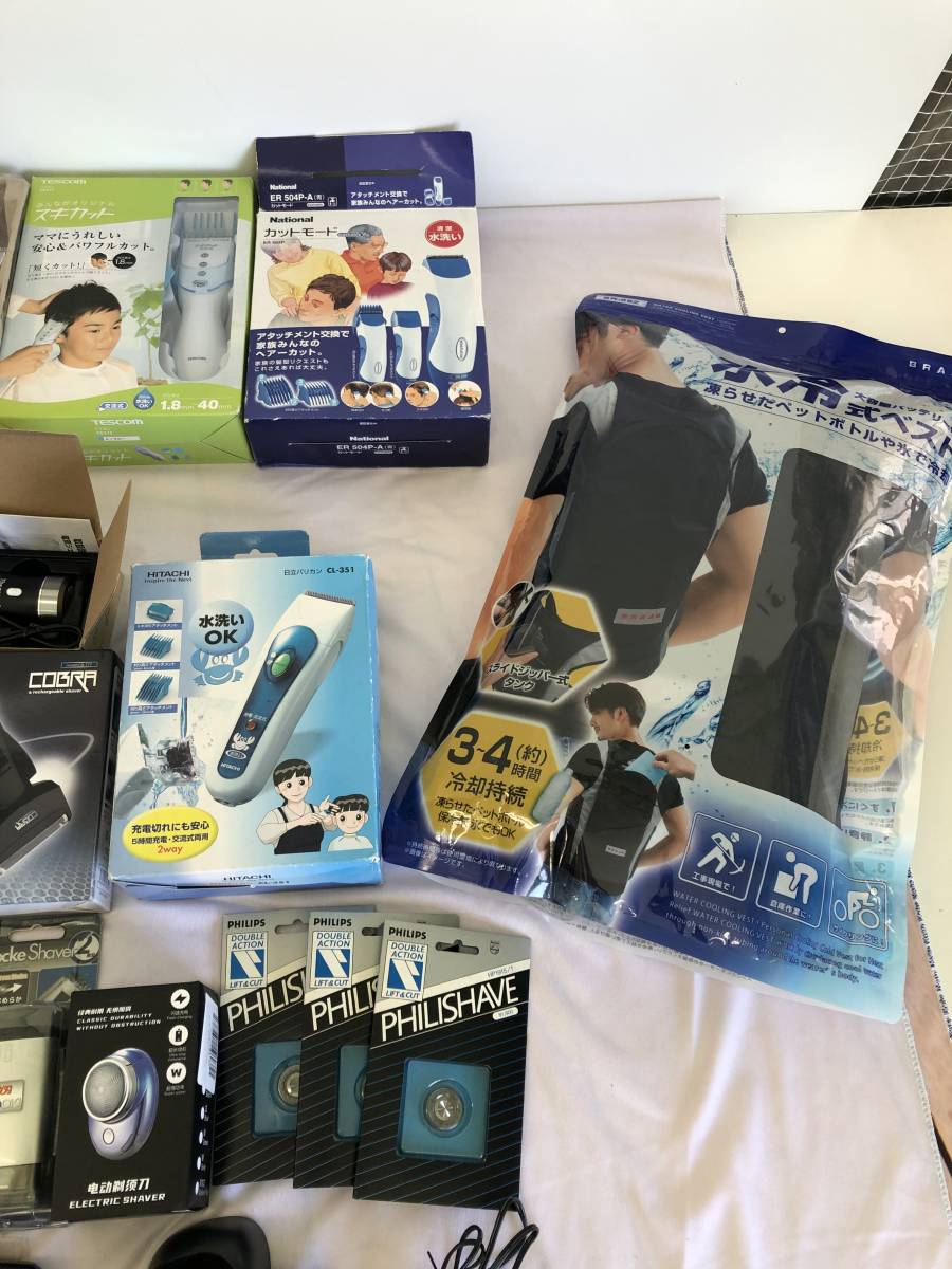 ☆☆【ジャンク】メンズ 理美容品 Panasonic　BRAUN 髭剃り バリカン 電動歯ブラシ 鼻毛カッター 大量セット サイズ140_画像7