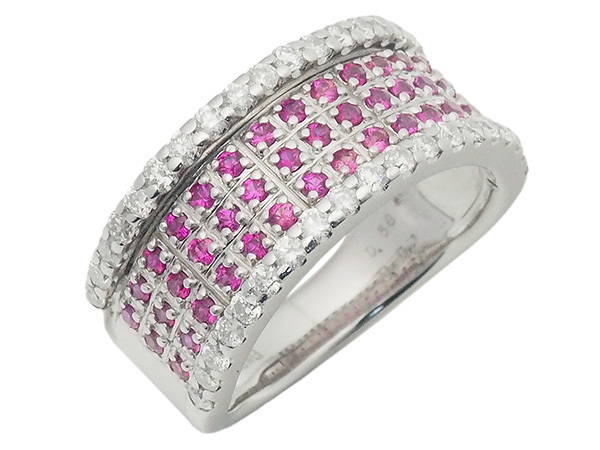 超美品 ◇ミウラ◇ルビー/0.61ct ダイヤモンド/0.58ct デザイン リング