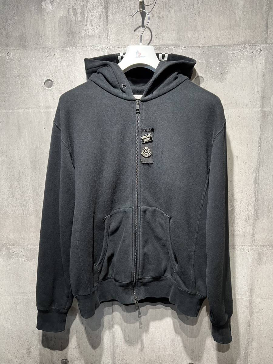 1円スタート【L】モンクレール フラグメント MONCLER fragment スウェット ジップ パーカーHIROSHI FUJIWARA ハンガー付 _画像1