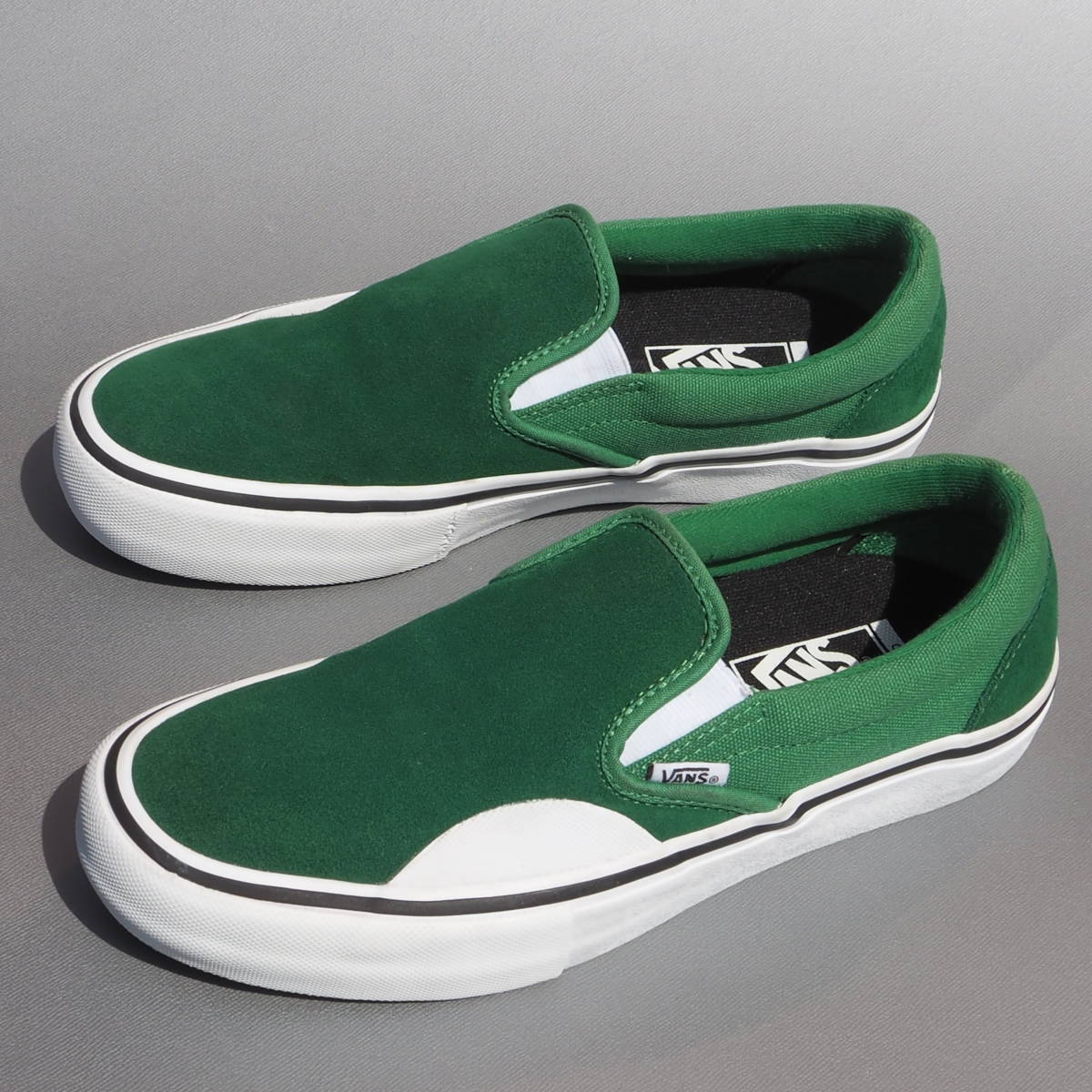 美品!! US 8 / 26cm VANS SLIP-ON PRO スリッポン 緑スエード USA企画_画像2