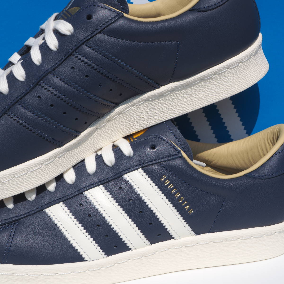 デッド!! 新品!! 26,5cm 限定 23年 adidas SUPER STAR 80s TANY NAVY Night Indigo スーパースター 80s タニー ネイビー レザー 天然皮革_画像5