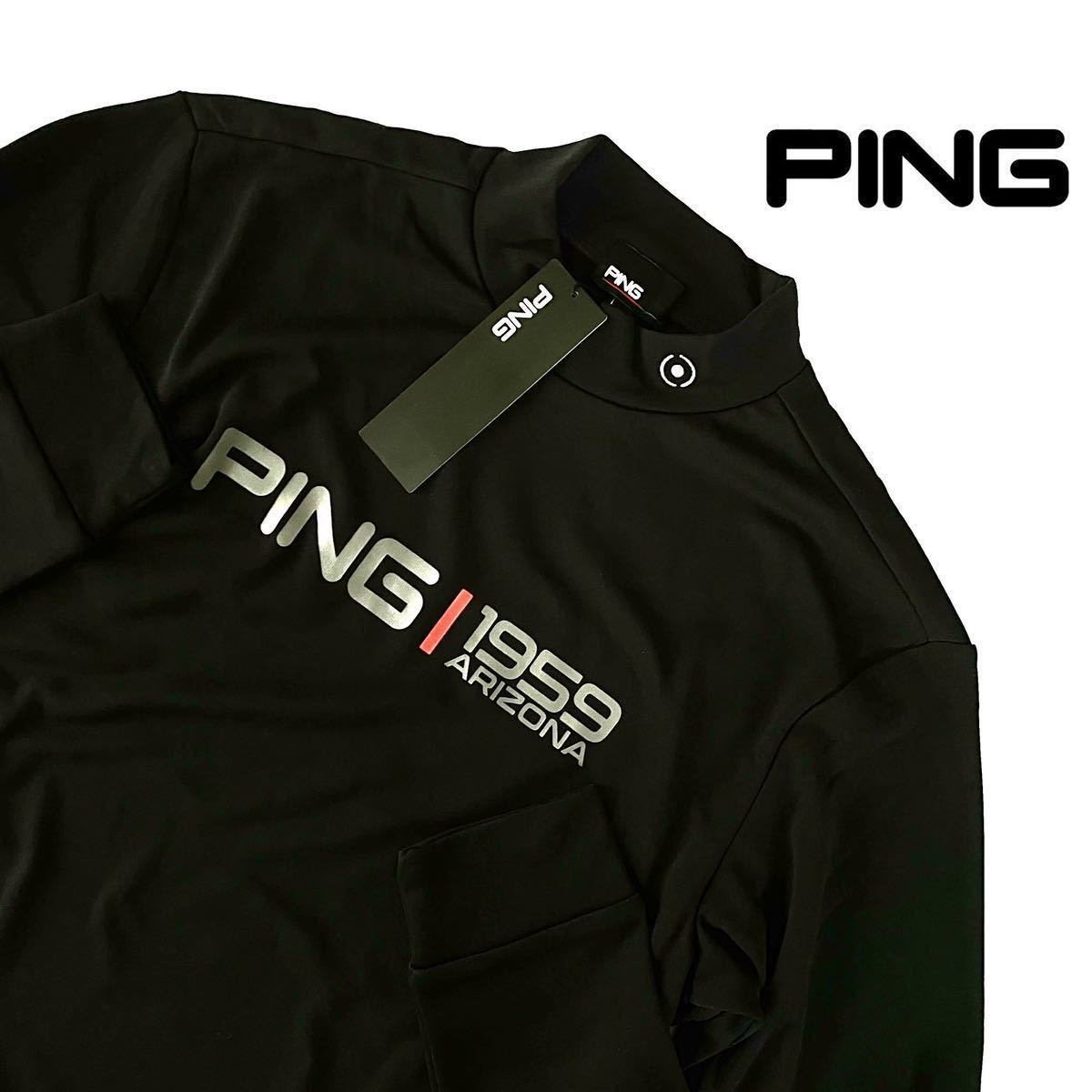 ▲新品【メンズLL】黒 秋冬 長袖 PING GOLF ピン ゴルフ 長袖シャツ デルタハイネックモックネックシャツ_画像1