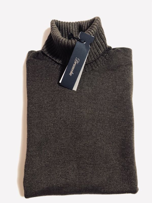 3829】新品6.8万【DRUMOHR / ドルモア　50　洗い加工ミドルゲージタートルネック　Extra Fine Merino Wool】ウォッシュドチャコール_画像6