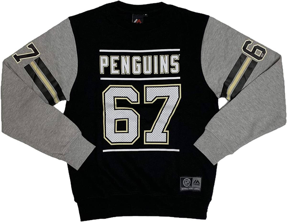 [並行輸入品] Majestic マジェスティック NHL Pittsburgh Penguins ピッツバーグ ペンギンズ スウェット トレーナー (M)