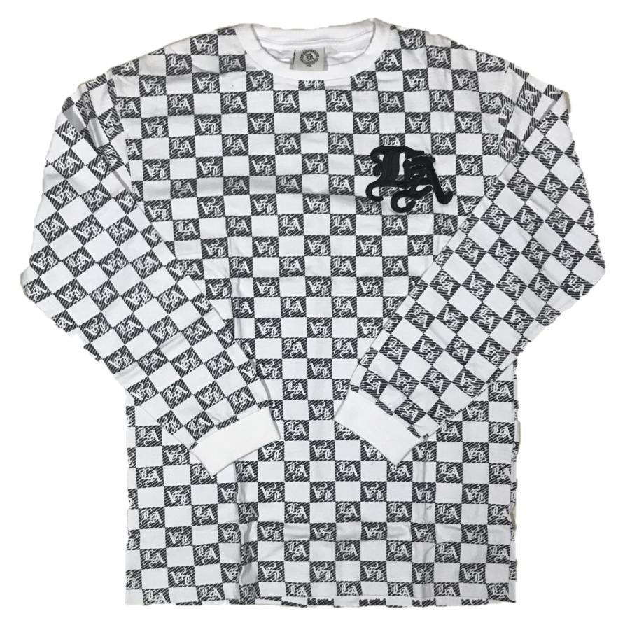 【有名人芸能人】 [並行輸入品] LA Los Angeles ロサンゼルス 総柄デザイン 長袖 Tシャツ (XL) XLサイズ以上