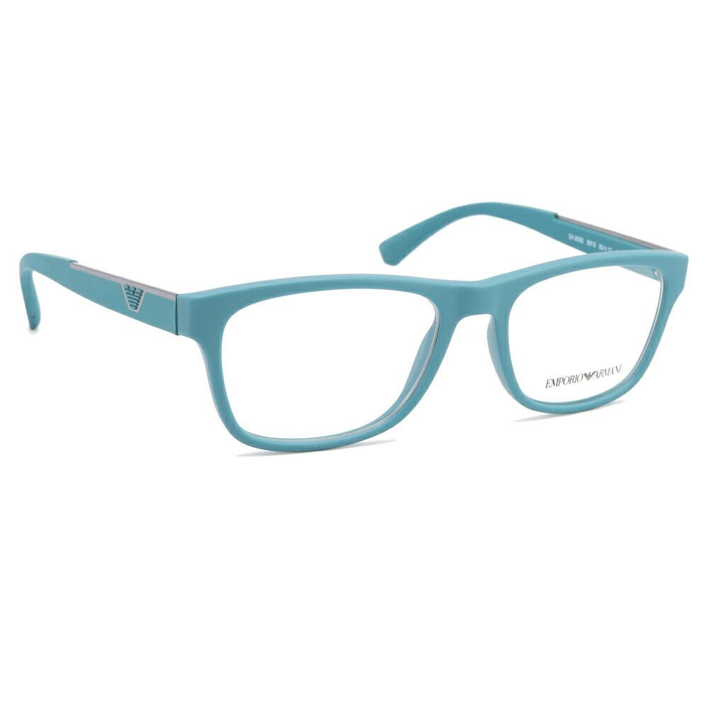 エンポリオ アルマーニ メガネ EA3082 グリーンブルー ラバー クリア 中古 サングラス 眼鏡 アイウェア ロゴ