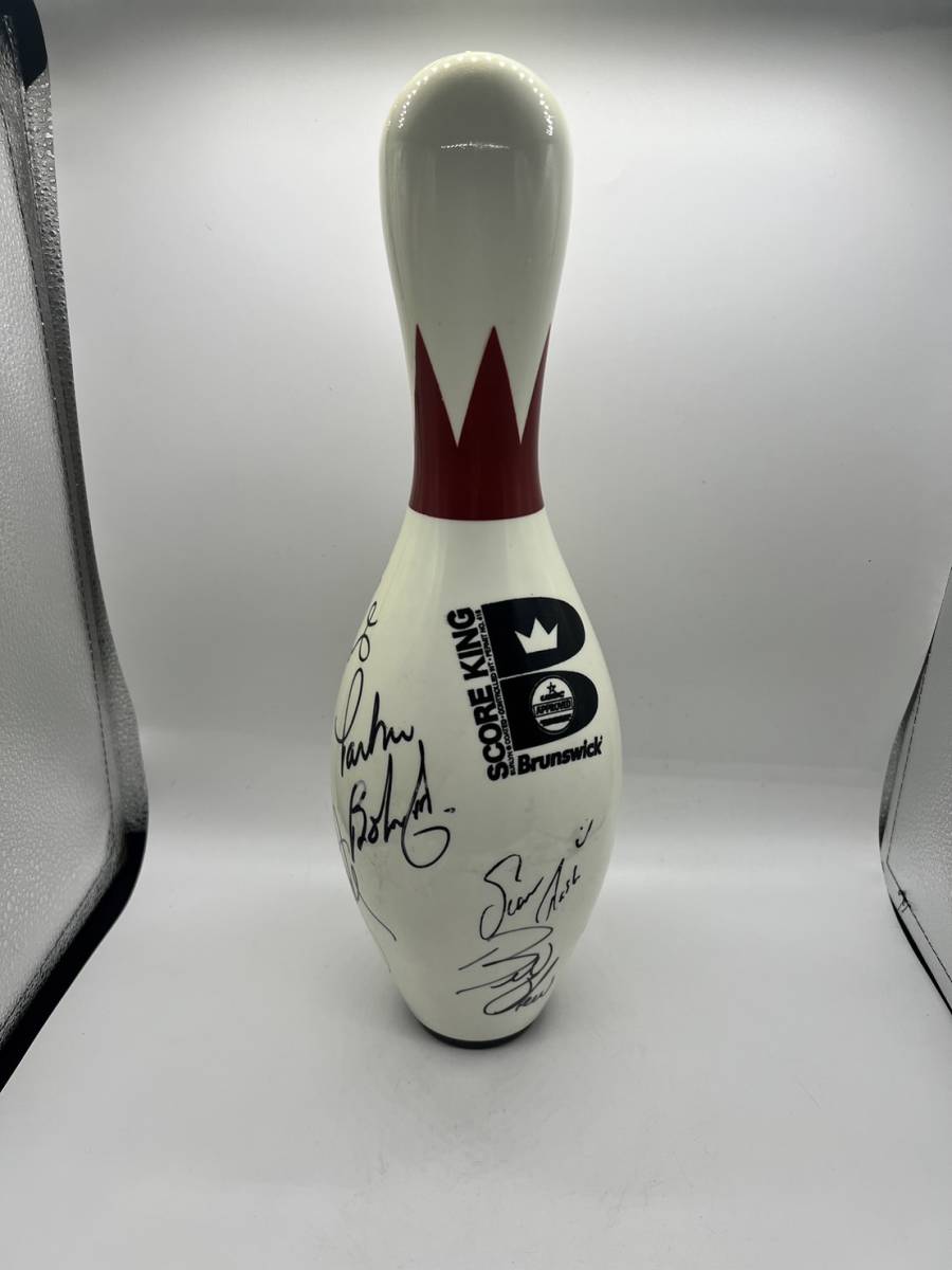  bowling pin Pro player autographed 