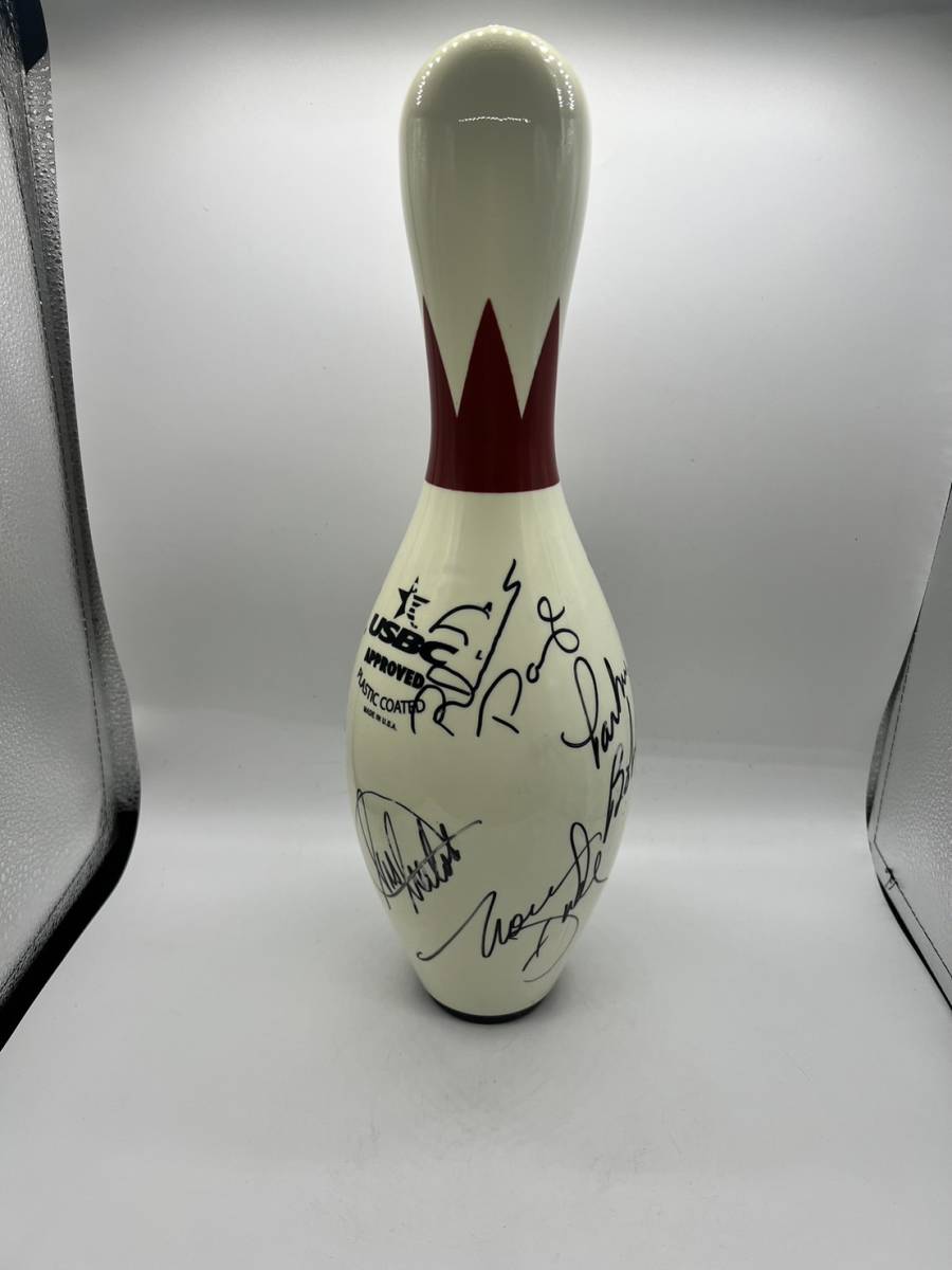  bowling pin Pro player autographed 
