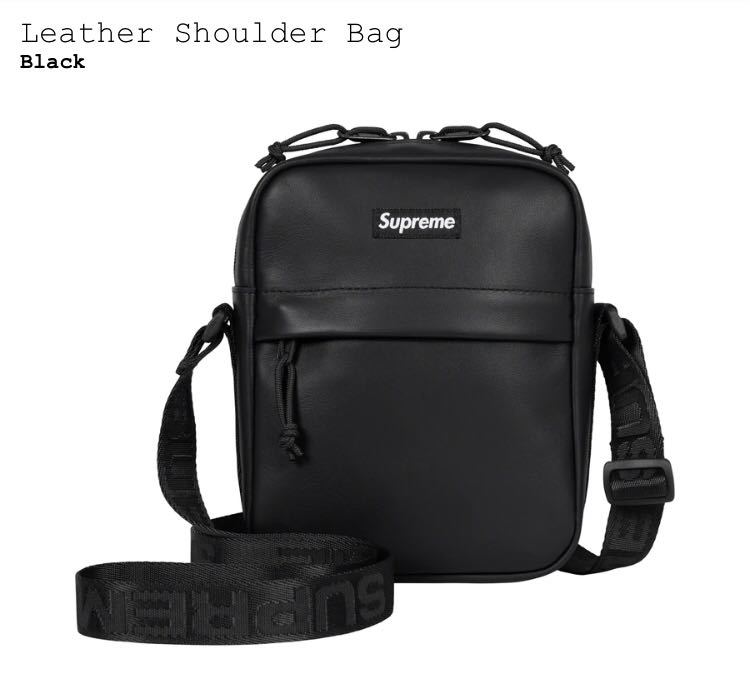 誠実 Shoulder Leather Supreme 23AW 新品 Bag ショルダーバッグ 黒