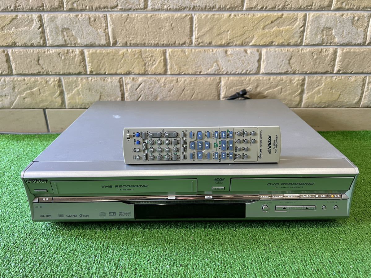 【純正リモコン付き】Victor DR-MV5 DVD/VHS一体型レコーダー RM-SDR043J ビデオデッキ プレーヤー ビクター_画像1