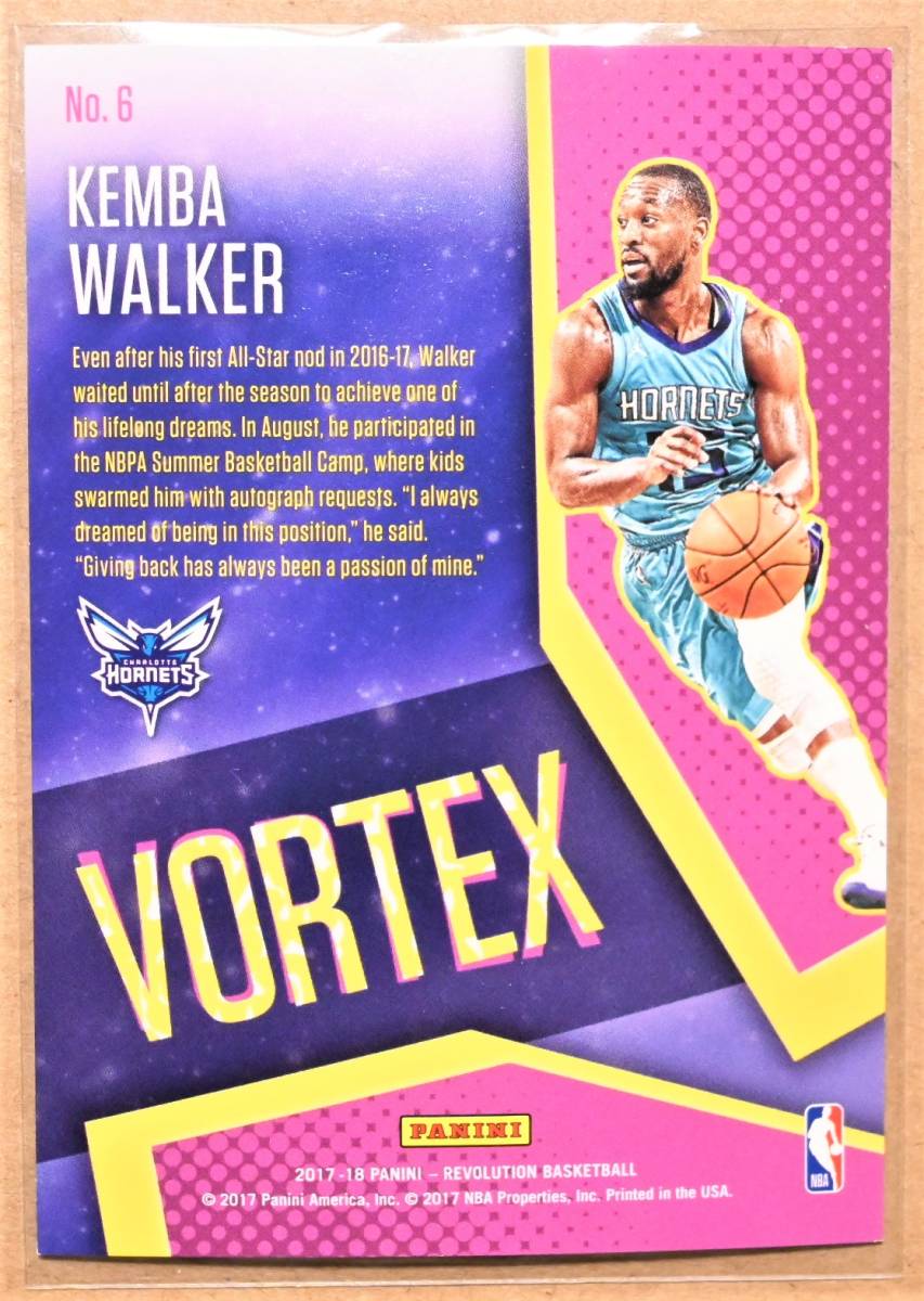 KEMBA WALKER (ケンバ・ウォーカー) 2017-18 REVOLUTION VORTEX トレーディングカード 6 【NBA シャーロット・ホーネッツ Hornets】_画像2