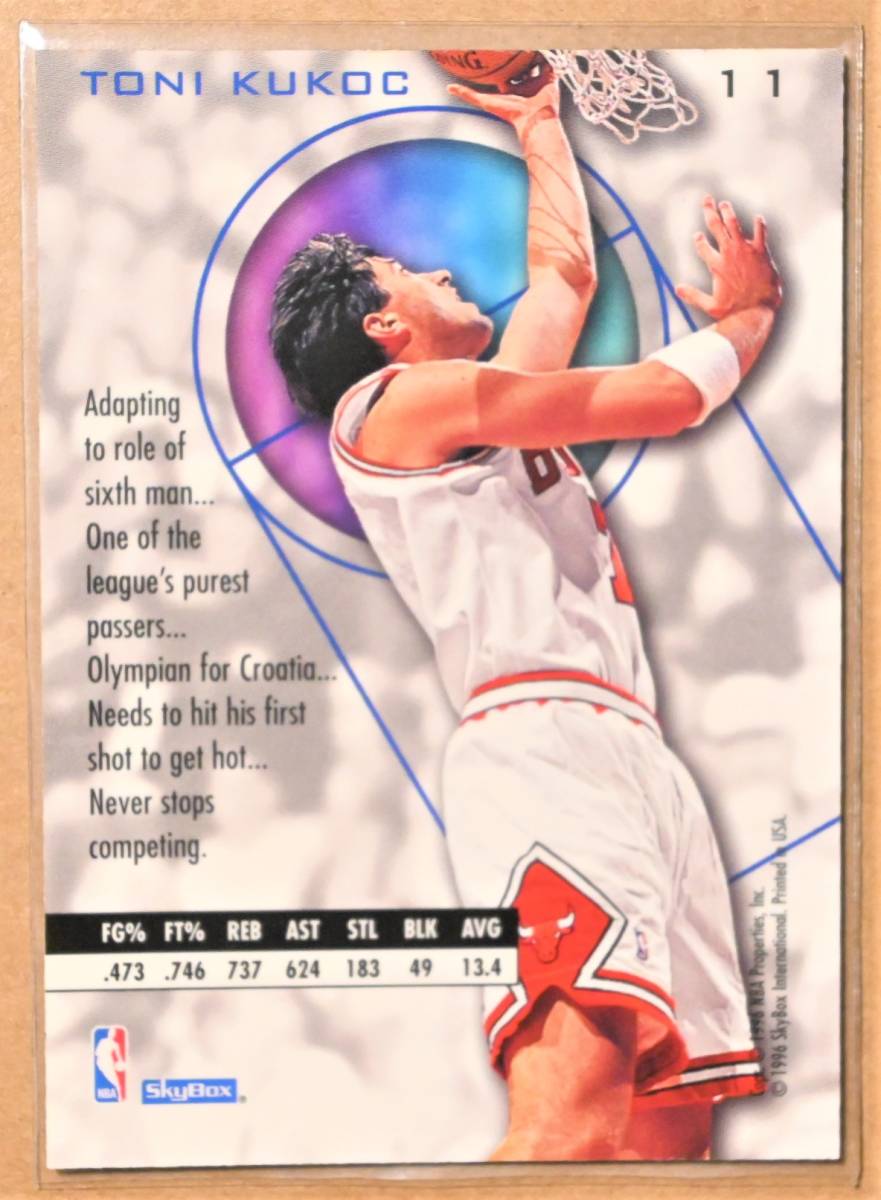 TONI KUKOC (トニー・クーコッチ) 1996 Skybox E-XLトレーディングカード 【NBA シカゴ・ブルズ Chicago Bulls)】_画像2