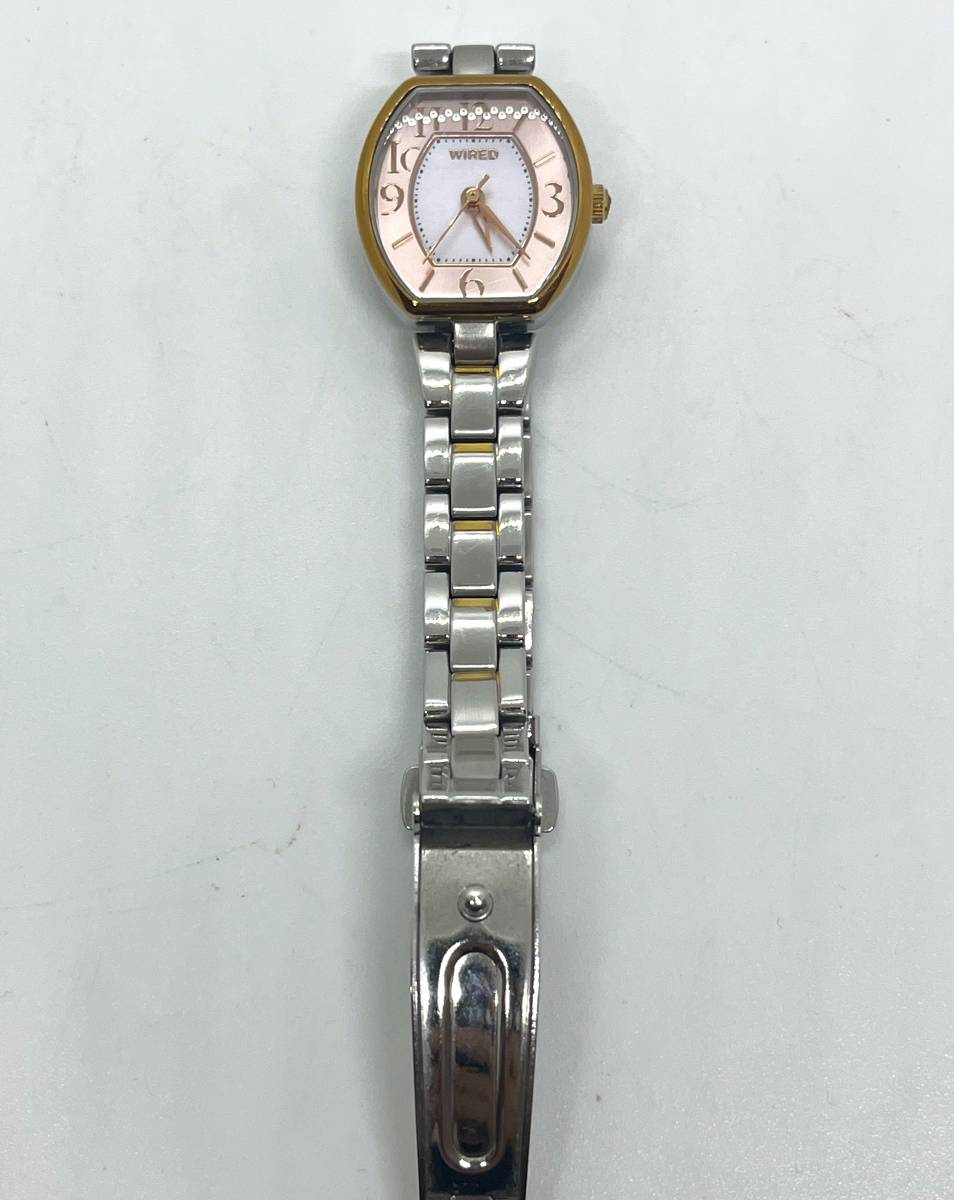 中古　WIRED ｆ　ワイアードエフ　AGEK435 レディース腕時計　ピンク　シルバー　電池切/1717_画像4