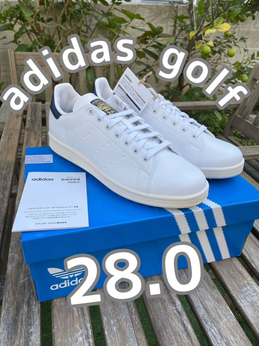 28.0 スタンスミス ゴルフadidas Golf/アディダスゴルフ STAN SMITH ゴルフシューズ　スパイク　ゴルフスパイク 防水人工皮革_画像1